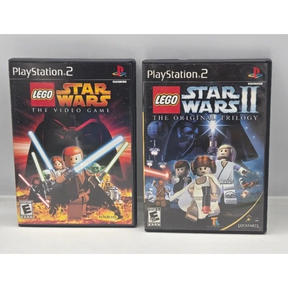 Lego Star Wars 1 & 2 II Original Trilogy PS2 PlayStation 2 Game Bundle Lot